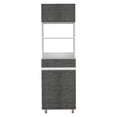 thumbnail image 1 of Dtwnek 4 DoorS Wood Kitchen Storage Cabinet with 1 Drawer and 1 Open Shelf, White + Gray, 1 of 7