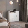 thumbnail image 1 of Dtwnek 4 Drawer Dresser with 1 Shelf and 1 Door, White, 1 of 8