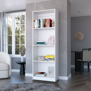 Dtwnek 4 Tier Storage Shelves Bookcase Bookshelf, White