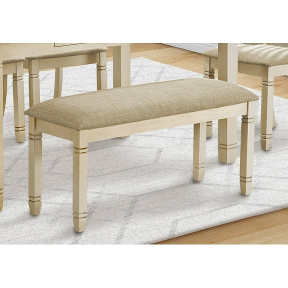 Dtwnek 41" Rectangular Upholstered Linen Dining Bench for Kitchen, Dining Room, Entryway, Bedroom, Beige