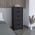 thumbnail image 1 of Dtwnek 5 Drawers Dresser, Black, 1 of 6
