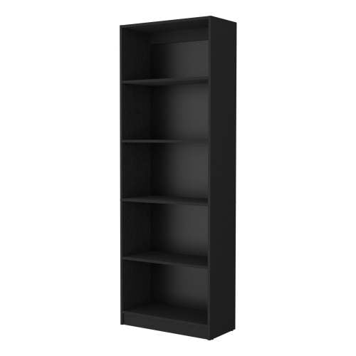 Dtwnek 5 Shelf Wood Open Bookcase Bookshelf Book Storage Rack for Living Room, Office, Black