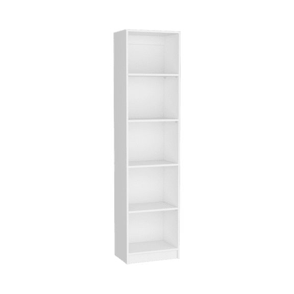 Dtwnek 5 Tiers Wood Bookcase Bookshelf Book Storage Shelf Rack for Living Room, Office, White
