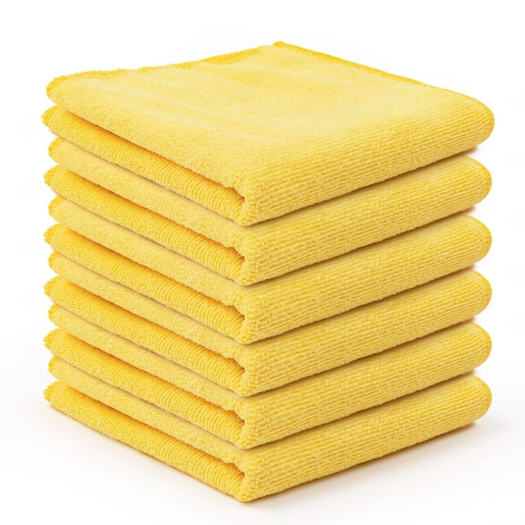Dtwnek 6 Pack Microfiber Cleaning Cloth Absorbent Cleaning Rags Kitchen Towels Dusting Cloth for House, Kitchen, Car, Window, 12" x 12"