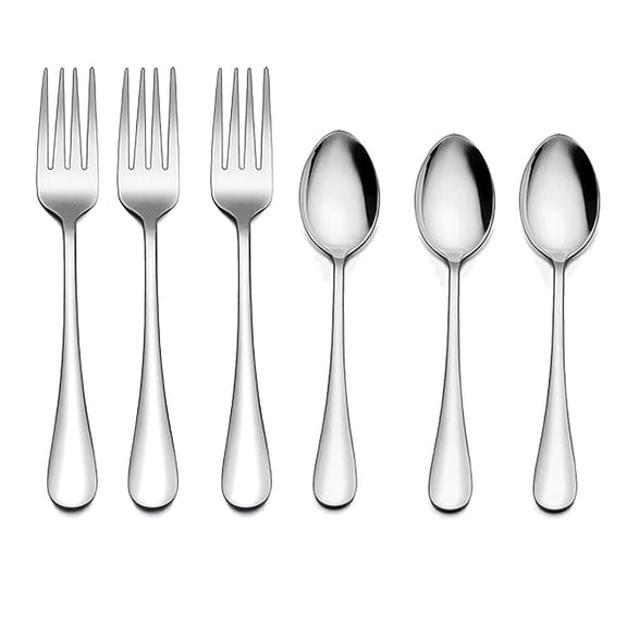 Dtwnek 6Pcs Fork and Spoon Silverware Set Stainless Steel Heavy Duty Flatware Cutlery Set for Home,Kitchen and Restaurant