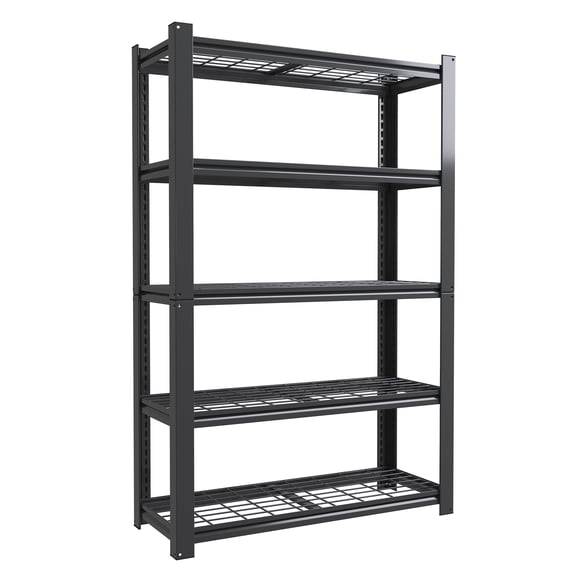 Dtwnek 72"H 5 Tier Adjustable Heavy Duty Shelving Metal Storage Rack Shelf Organizer for Pantry, Garage, Kitchen, 2000 Lbs Loading Capacity, Black