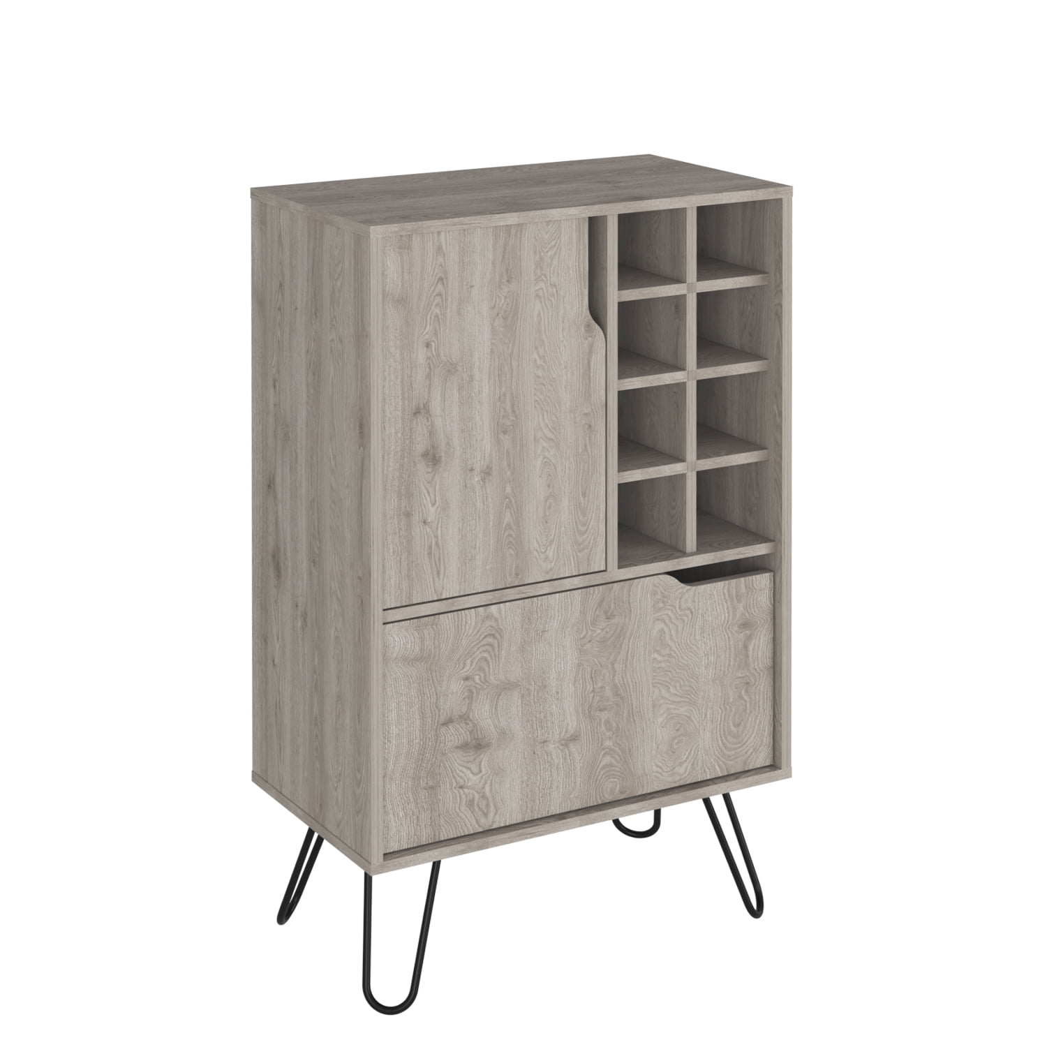 Bar Back Cubbies Dtwnek Bar Cabinet with 8 Wine Cubbies, 2 Cabinets with Single Door ...