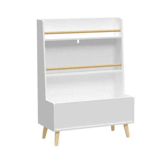 Dtwnek Bookshelf Rack Book Organizer, Toy Storage Cabinet Organizer, White