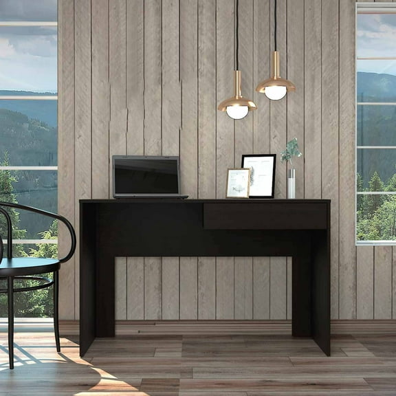 Dtwnek Computer Desk with 1 Drawer, Black