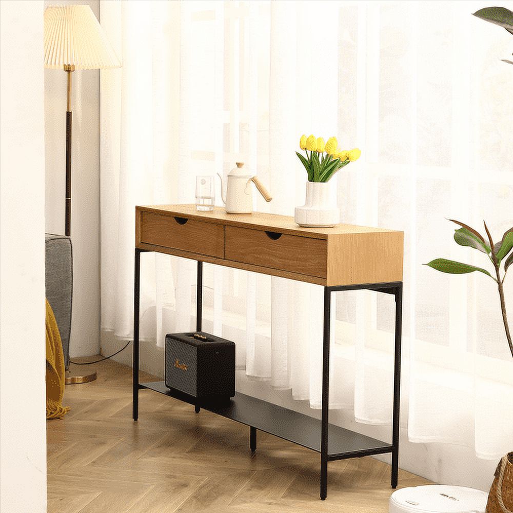 Dtwnek Modern Entrance Table, Dining Side Table, Brown - Walmart.com