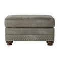 thumbnail image 1 of Dtwnek Faux Leather Upholstered Ottoman for Living Room, Bedroom, Office, Gray, 1 of 5