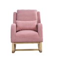 thumbnail image 1 of Dtwnek High Back Living Room Accent Chair Rocking Chair with 1 Lumbar Pillow and 2 Side Pockets, Pink, 1 of 9