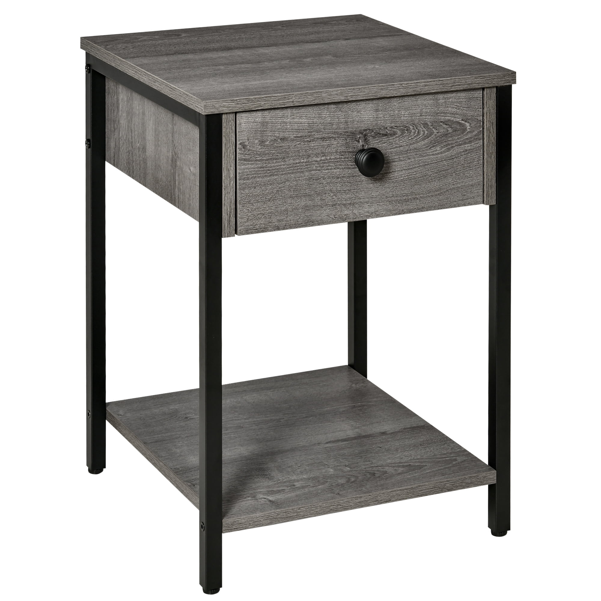 Curated visual reference: Dtwnek Industrial End Table With Storage Shelf Accent Side Table Photo Inspiration
