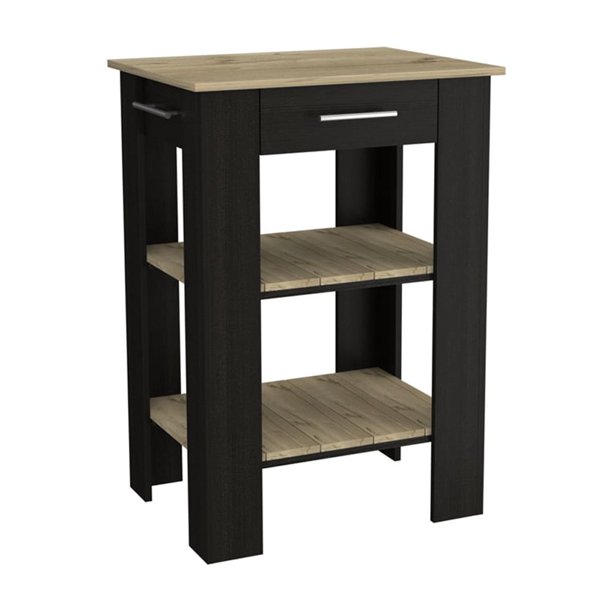 Dtwnek Kitchen Island with 3 Shelf and Drawer and Towel Rack Walmart