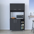 thumbnail image 1 of Dtwnek Kitchen Pantry Cabinet with Open Shelf and Inner Shelf, Black, 1 of 7