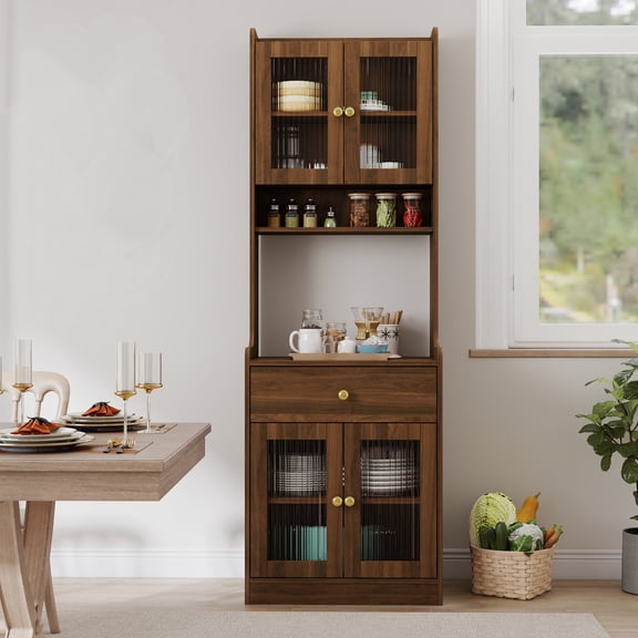 Dtwnek Kitchen Storage Cabinet with 4 Doors and 1 Drawer, Kitchen Buffet Cabinet Buffet Sideboard for Living Room, Dining Room, Kitchen