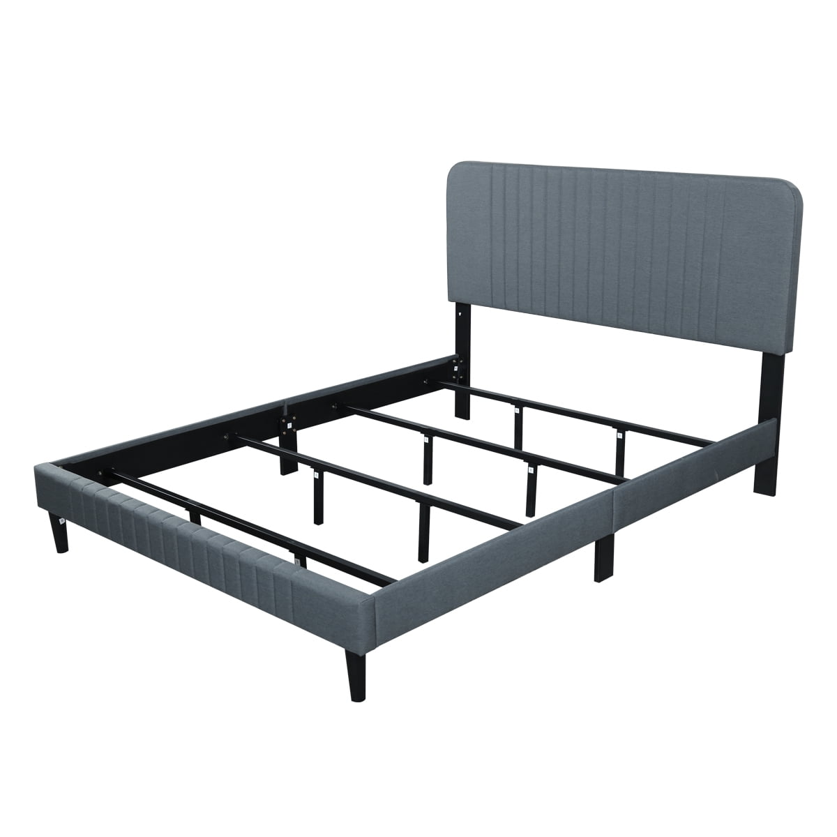 Dtwnek Linen Full Size Platform Bed Frame,Dark Grey