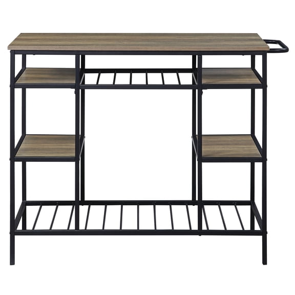 Dtwnek Metal Frame Kitchen Island with Open Shelf