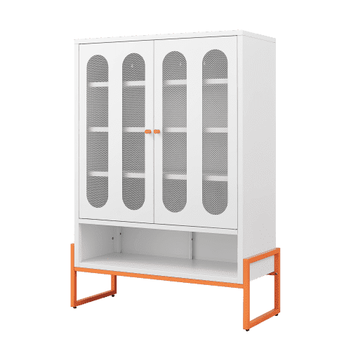 Dtwnek Modern Shoe Cabinet with 2 Doors, Storage Cabinet for Living Room, Bedroom, White