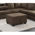 thumbnail image 1 of Dtwnek Modern Fabric Upholstery Storage Ottoman with Solid Wood Legs, Chocolate, 1 of 5