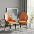 thumbnail image 1 of Dtwnek Modern PU Dining Chair with Solid Wood Metal Legs, Suitable for Restaurants, Living Room, 2 Pack, 1 of 9