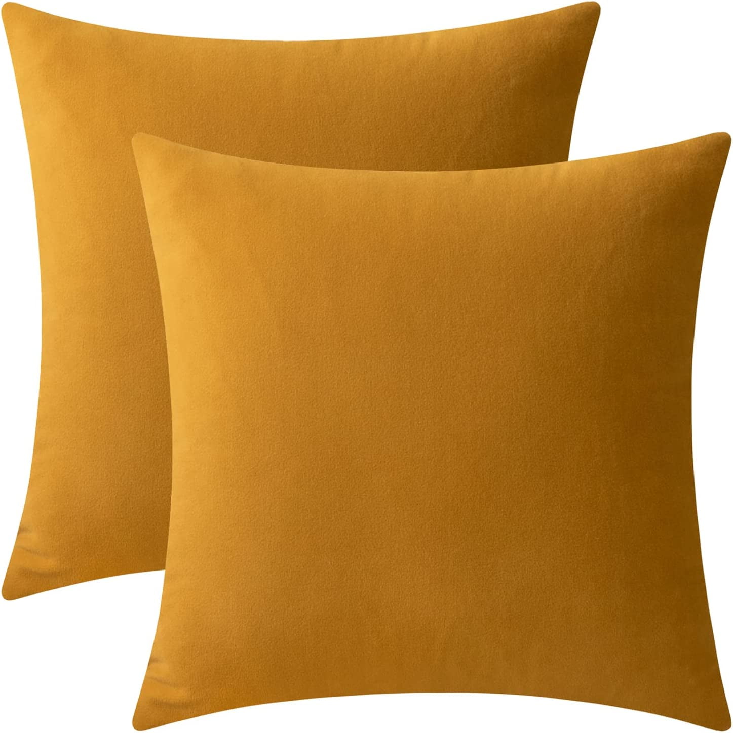 Dtwnek Pack of 2 Soft Thick Velvet Throw Pillow Covers Decorative Solid Square Cushion Cases for Sofa Couch Bedroom Car, 24x24 inch