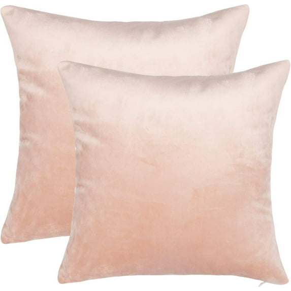 Dtwnek Pack of 2 Velvet Super Soft Pillow Case Solid Decorative Square Throw Pillow Cover Cushion Case for Sofa Bedroom Car, 24"x24"