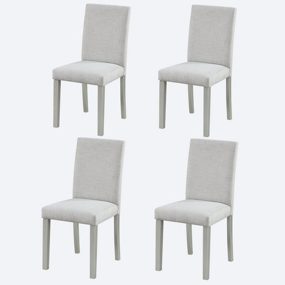 Dtwnek Set 4 Dining Chair with Wood Legs, Padded Seat Side Chair for Dining Room, Living Room, Gray
