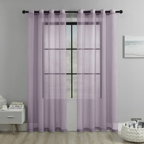 Dtwnek Set of 2 Panels Sheer Curtain Sheers Light Filtering Window Curtains for Living Room, Bedroom, 39" x 51"