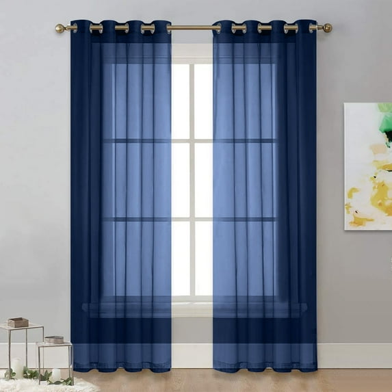Dtwnek Set of 2 Panels Sheer Curtain Sheers Light Filtering Window Curtains for Living Room, Bedroom, 39" x 51"