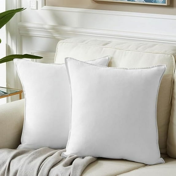 Dtwnek Set of 2 Throw Pillow Covers Solid Color Cushion Case Soft Decorative Square Pillow Case for Sofa Bedroom Car Couch, 18 x 18inch