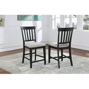 Dtwnek Set of 2 Wood Frame Counter Dining Chair Side Chair for Living Room, Dining Room, Dark Brown