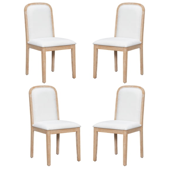 Dtwnek Set of 4 Modern Dining Chair with Wood Frame, Upholstered Side Chairs for Dining Room, Living Room, Brown