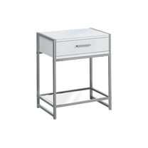 Dtwnek Side Table End Table with 1 Drawer and Bottom Shelf, Nightstand for Living Room, Bedroom, White