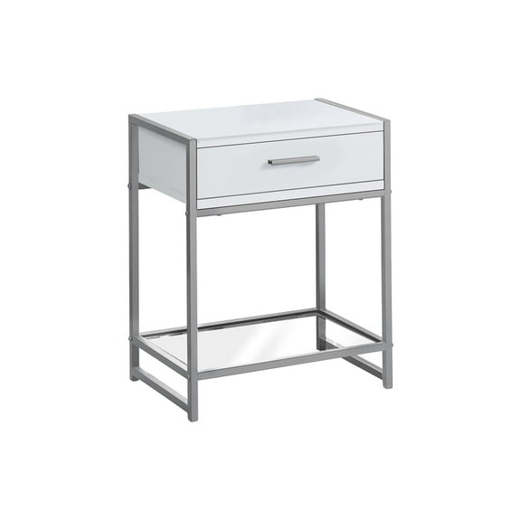 Dtwnek Side Table End Table with 1 Drawer and Bottom Shelf, Nightstand for Living Room, Bedroom, White