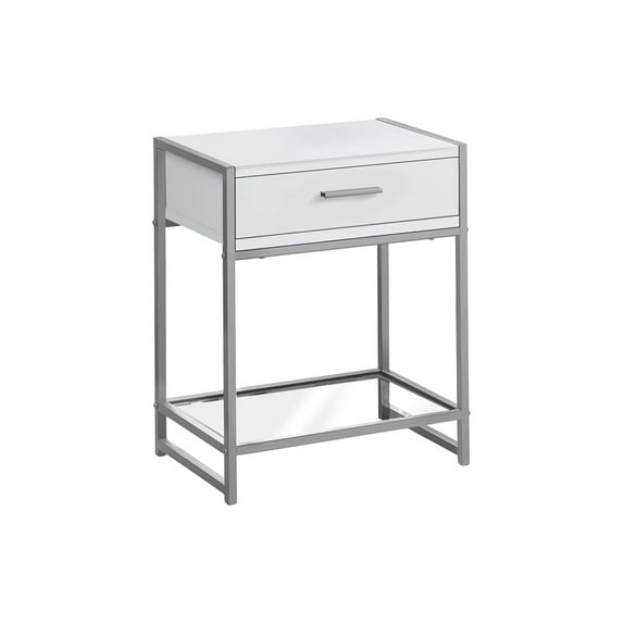 Dtwnek Side Table End Table with 1 Drawer and Bottom Shelf, Nightstand for Living Room, Bedroom, White