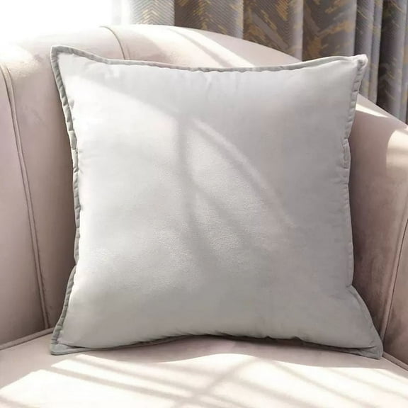 Dtwnek Soft Velvet Throw Pillow Cover Solid Color Pillow Case Decorative Square Cushion Case for Sofa Bedroom Car, 18" x 18"