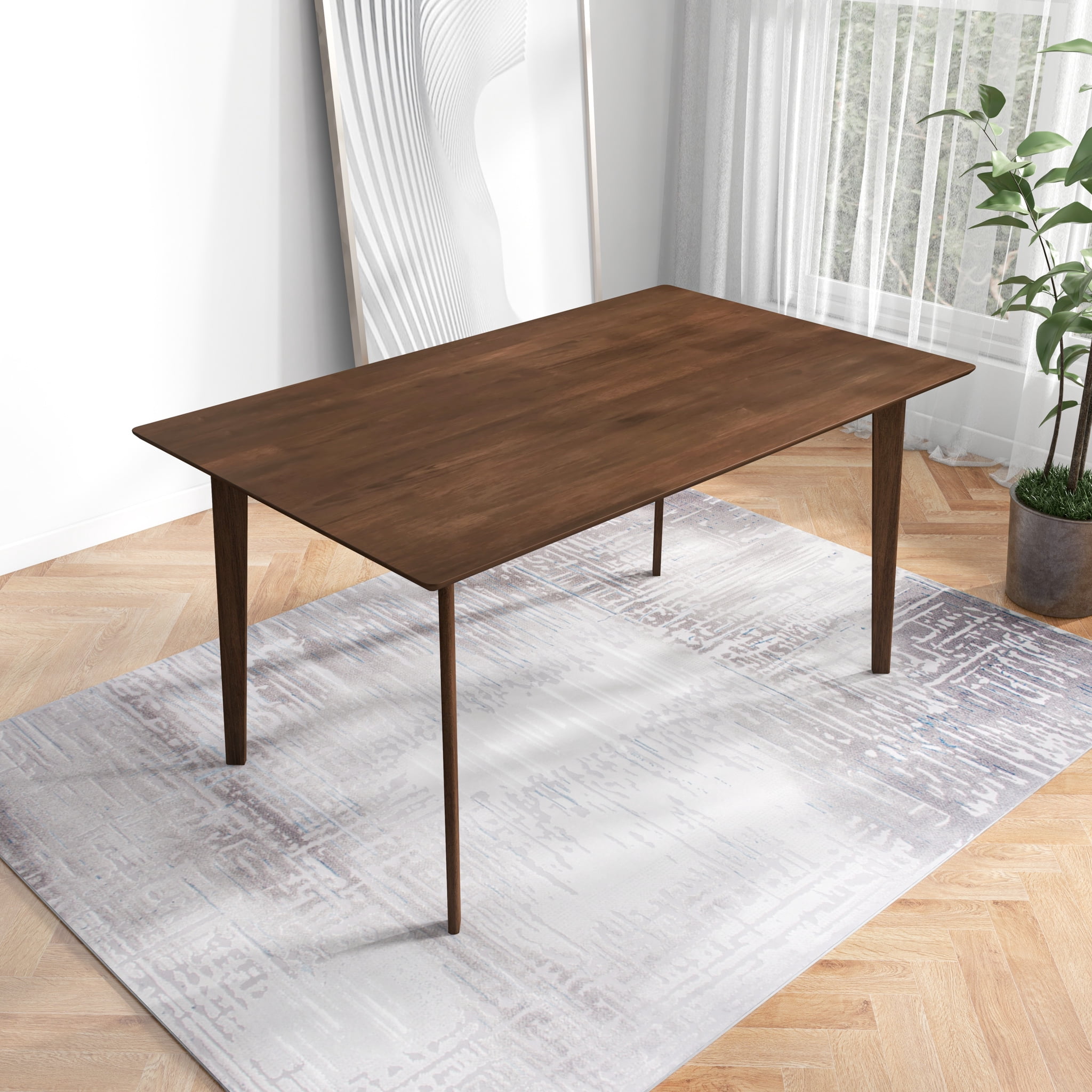 Dtwnek Solid Wood Dining Table for Kitchen, Dining Room, Living Room ...