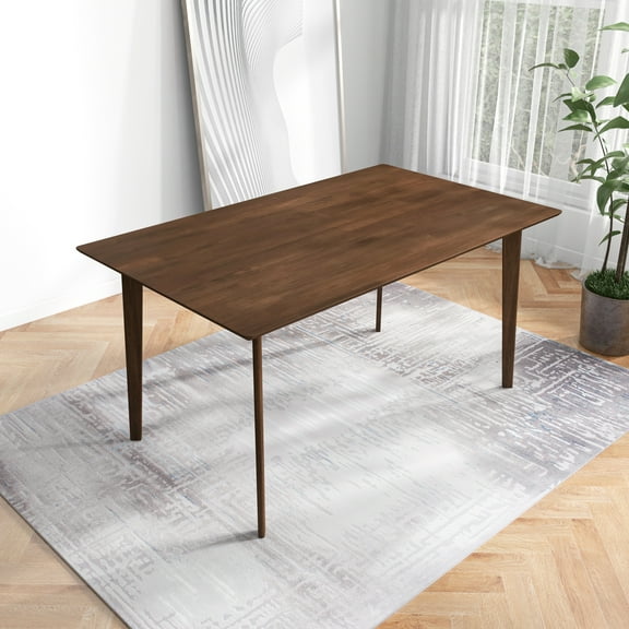 Dtwnek Solid Wood Dining Table for Kitchen, Dining Room, Living Room, Brown