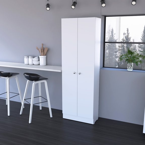 Dtwnek Storage Cabinet with Double Door, White