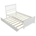 thumbnail image 1 of Dtwnek Twin Size Platform Bed with Trundle, White, 1 of 9