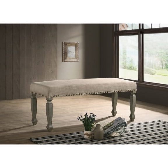 Dtwnek Upholstered Dining Bench for Living Room, Dining Room, Tan