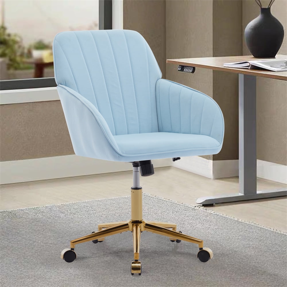 Dtwnek Velvet Office Chair Desk Chair with Wheels, 360 Degree Swivel ...
