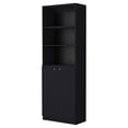 thumbnail image 1 of Dtwnek Wood Bookcase Book Storage Display Rack with 3 Shelves and 2 Door Cabinet, 1 of 6
