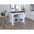 thumbnail image 1 of Dtwnek Wood Kitchen Island with 3 Shelves, White + Dark Gray, 1 of 6