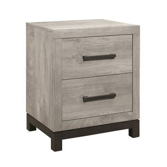 Dtwnek Wood Nightstand with Handle, 2 Drawers Beside Table for Living Room, Bedroom