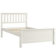 thumbnail image 1 of Dtwnek Wood Twin Size Platform Bed with Headboard,Footboard and Wood Slat Support, White, 1 of 8
