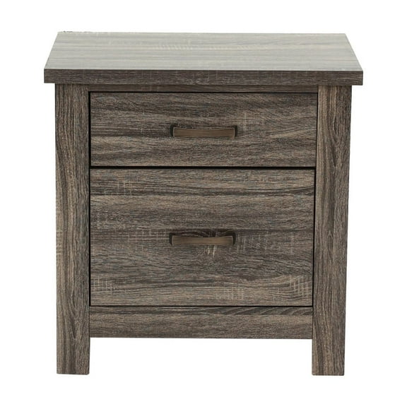 Dtwnek Wooden 2 Drawers Nightstand for Living Room, Bedroom, Brown