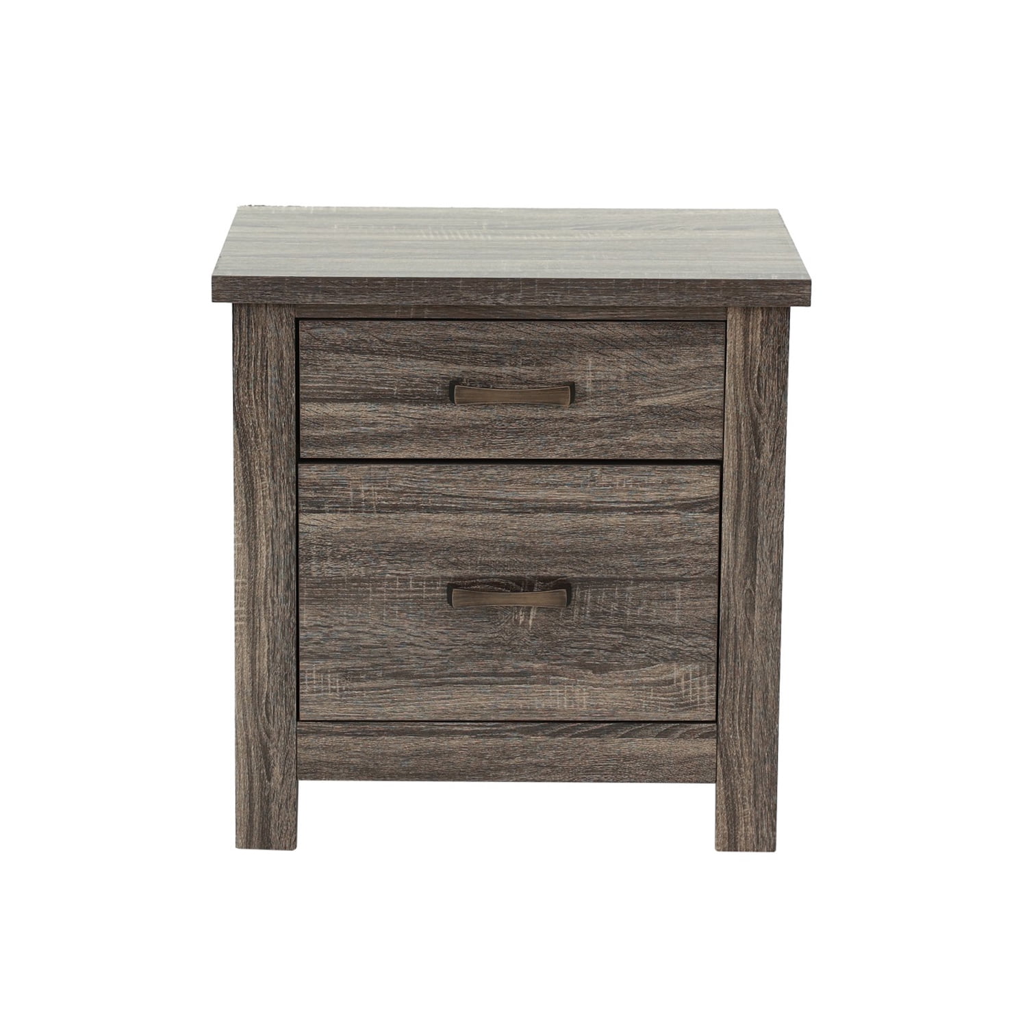 Brown Particle Board and MDF 2 Drawer Nightstand