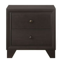Dtwnek Wooden Nightstand with 2 Drawer, Perfect for Living Room, Bedroom, Dark Brown